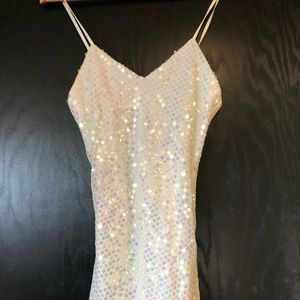 White mini sparkling dress